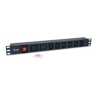 Miniatura 3 de REGLETA ALIMENTACION ALUMINIO RACK 19" 1U 6 TOMAS IEC C13 + 2 TOMAS IEC C19 CON INTERRUPTOR