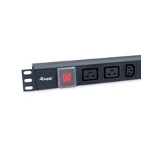 Miniatura 4 de REGLETA ALIMENTACION ALUMINIO RACK 19" 1U 6 TOMAS IEC C13 + 2 TOMAS IEC C19 CON INTERRUPTOR