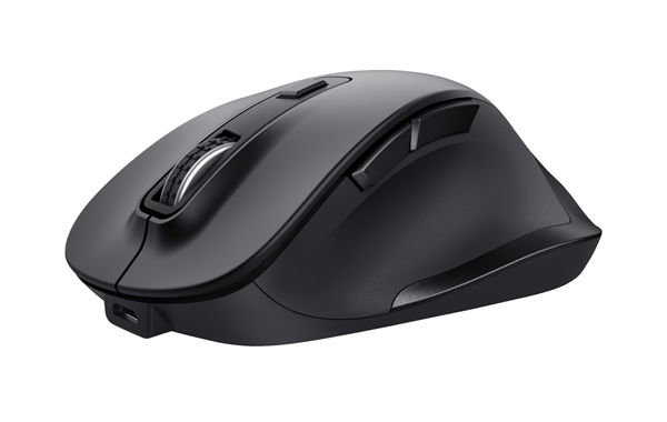 MOUSE TRUST FYDA WIRELESS RECARGABLE CON FORMA CURVA NEGRO.24727