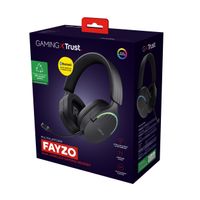 Miniatura 16 de HEADSET BLUETOOTH TRUST GAMING FAYZO GXT 491 NEGRO 24901 BT Y USB 2.4Ghz MICROFONO DESMONTABLE Y FLEXIBLE CARGA USB-C CONTROLES EN LA OREJA RGB