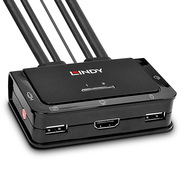 LINDY 2 PORT HDMI 10.2G, USB 2.0 & AUDIO KVM SWITCH (42340)