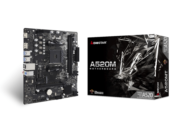 Placa AMD BIOSTAR A520MT AM4 M.2 HDMI DP USB-C interno