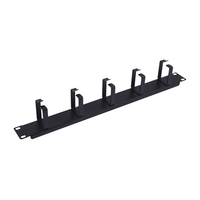 Miniatura 1 de PANEL ORGANIZADOR DE CABLES COLOR NEGRO 1U PARA ARMARIO RACK GUIAS METALICAS