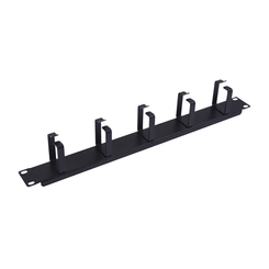 PANEL ORGANIZADOR DE CABLES COLOR NEGRO 1U PARA ARMARIO RACK GUIAS METALICAS