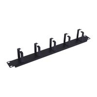 Miniatura 2 de PANEL ORGANIZADOR DE CABLES COLOR NEGRO 1U PARA ARMARIO RACK GUIAS METALICAS