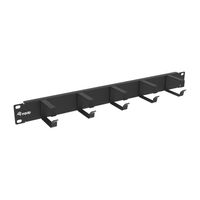 Miniatura 3 de PANEL ORGANIZADOR DE CABLES COLOR NEGRO 1U PARA ARMARIO RACK GUIAS METALICAS