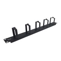 Miniatura 6 de PANEL ORGANIZADOR DE CABLES COLOR NEGRO 1U PARA ARMARIO RACK GUIAS METALICAS