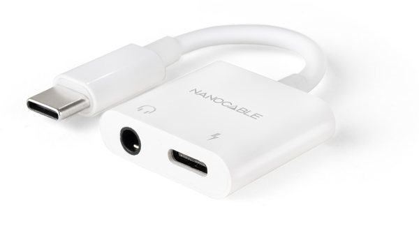 Nanocable Adaptador USB-C a Jack+USB-C/H PD 60W