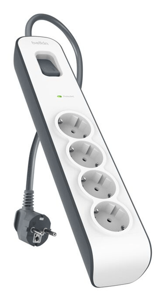 REGLETA ALIMENTACION BELKIN BSV400VF2M-V2 4 TOMAS PROTECCION SOBRETENSION CABLE 2m