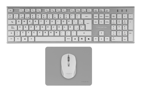 Tacens 3EN1 Teclado+Ratón+Alfom Inalámbrico Blanco