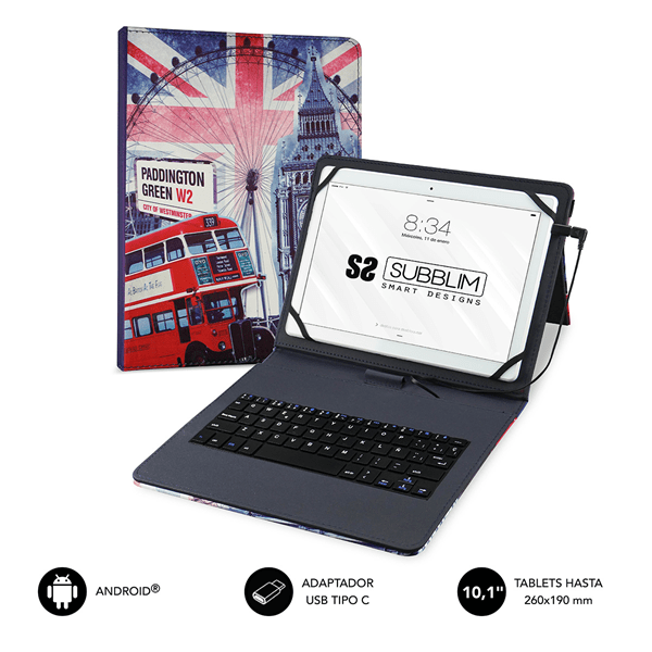 funda y teclado tablet 10.1´´ subblim england