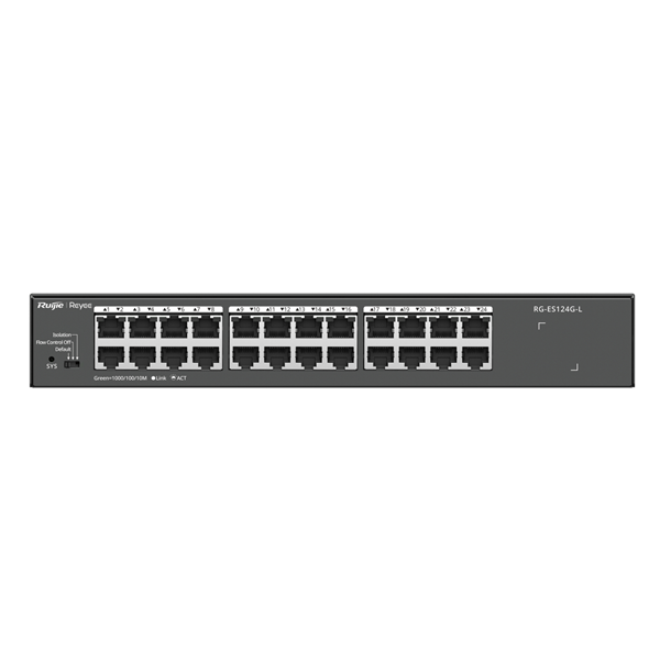 SWITCH NO GESTIONABLE RUIJIE RG-ES124G-L 24xRJ45 Gb CARCASA METALICA MONTAJE EN RACK