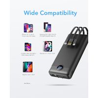 Miniatura 23 de Veger VG W2059 Power Bank 20 000 mAh Con 4 cables USB C Micro USB 8 Pin USB A