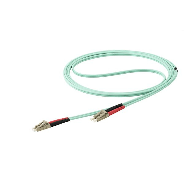 10M OM4 FIBER OPTIC PATCH CORD AQUA - LC/LC - 50/125 - 40/100 GB