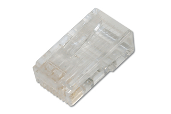 Cat 6 Modular Plug 8P8C unshielded For Round Cable two-parts plug Package incl. insert load bar