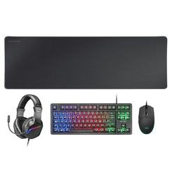 PACK TECLADO MOUSE HEADSET Y ALFOMBRILLA MARS GAMING MCP-RGB3 BLACK TECLADO TKL H-MECH RED MOUSE RGB FLOW 3200DPI HEADSET FRGB ANC ALFOMBRILLA XXL