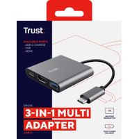 Miniatura 7 de DOCKING USB-C TRUST DALYX 3 EN 1 1xHDMI 4K 1xUSB-A 3.2 1xUSB-C PD 100W GRIS
