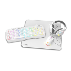 KROM KENTA PC Combo Gaming 4 en 1 RGB Blanco