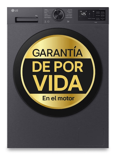 LAVADORA CARGA FRONTAL LG F4X5009TBB 9 KG 1400 RPM A NEGRA