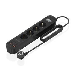 AISENS Regleta de Enchufes Multifuncion con 4 Tomas   Cargador PD3 0 20W 2xUSB C  2xUSB A  1 4m  Negro