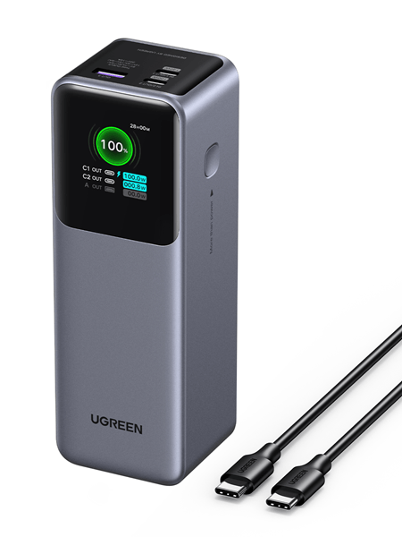 UGREEN POWER BANK NEXODE 200W - 25000MAH - CARGA RAPIDA - GRIS