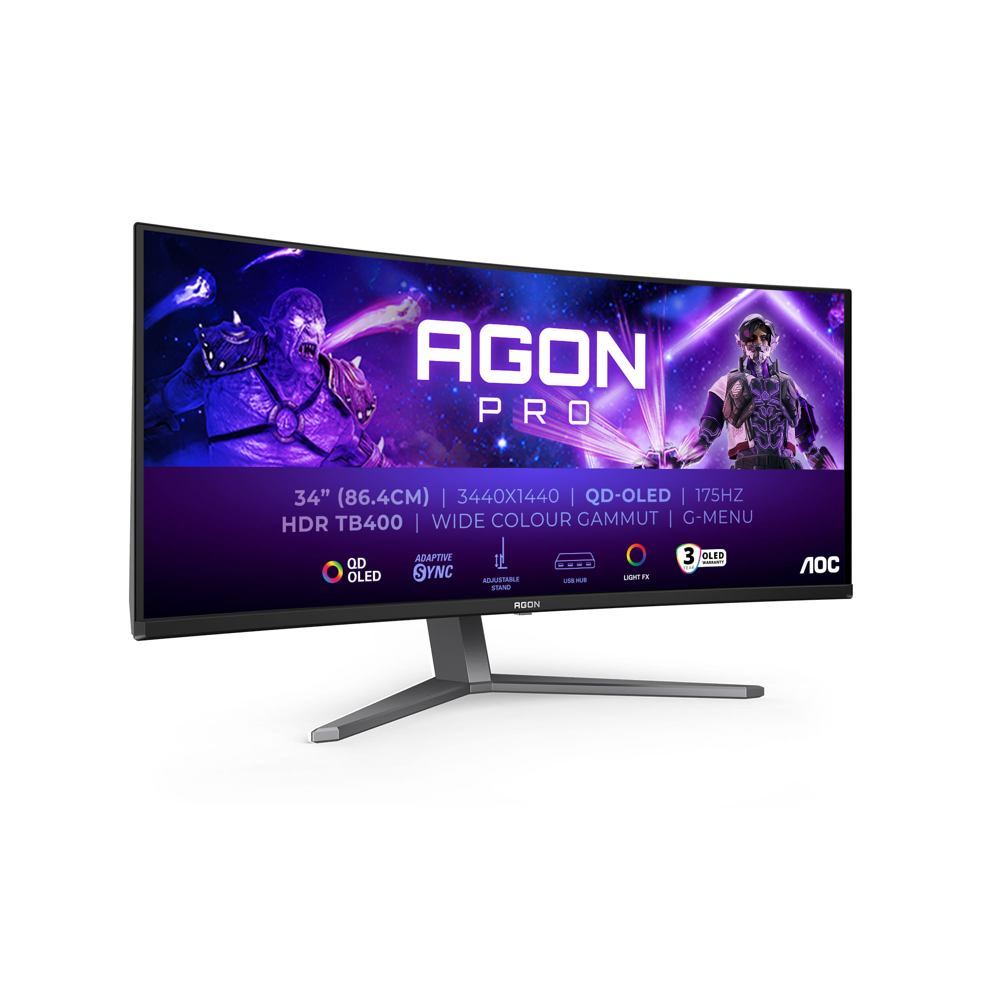 Monitor AOC AG346UCD 34" QD-OLED OLED Wide Quad HD HDMI Altavoces