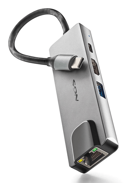 ADAPTADOR USB-C 4 EN 1: HDMI, USB-C, RJ45 Y USB 3,0 WONDERDOCKSUPRA