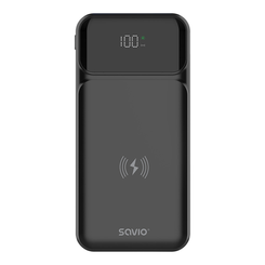 Savio BA 09 bater  a externa Pol  mero de litio 37 mAh Cargador inal  mbrico Negro