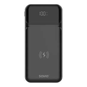 Savio-BA-09-bater--a-externa-Pol--mero-de-litio-37-mAh-Cargador-inal--mbrico-Negro