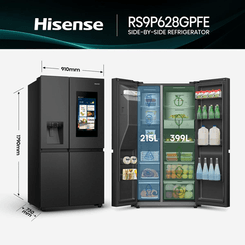 FRIGORIFICO AMERICANO HISENSE RS9P628GPFE NOFROST E NEGRO