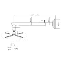 Miniatura 4 de SOPORTE DE PROYECTOR EQUIP DE PARED 670-900MM ROTACION 360Âº INCLINACION 20Âº HASTA 30KG COLOR NEG