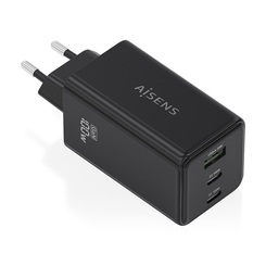 AISENS Cargador GaN 100W  2x USB C PD3 0 QC4 0 QC5 0  1x USB A QC3 0  Negro