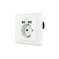 Miniatura 1 de NANOCABLE BASE DE ENCHUFE DE PARED TOMA SCHUKO 2XUSB MAX. 2.4A BLANCA