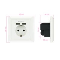 Miniatura 4 de NANOCABLE BASE DE ENCHUFE DE PARED TOMA SCHUKO 2XUSB MAX. 2.4A BLANCA