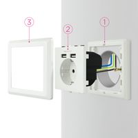 Miniatura 7 de NANOCABLE BASE DE ENCHUFE DE PARED TOMA SCHUKO 2XUSB MAX. 2.4A BLANCA