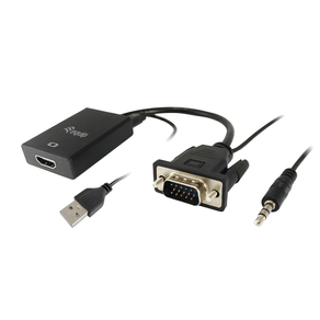 ADAPTADOR VGA MACHO A HDMI HEMBRA CON AUDIO JACK 3.5