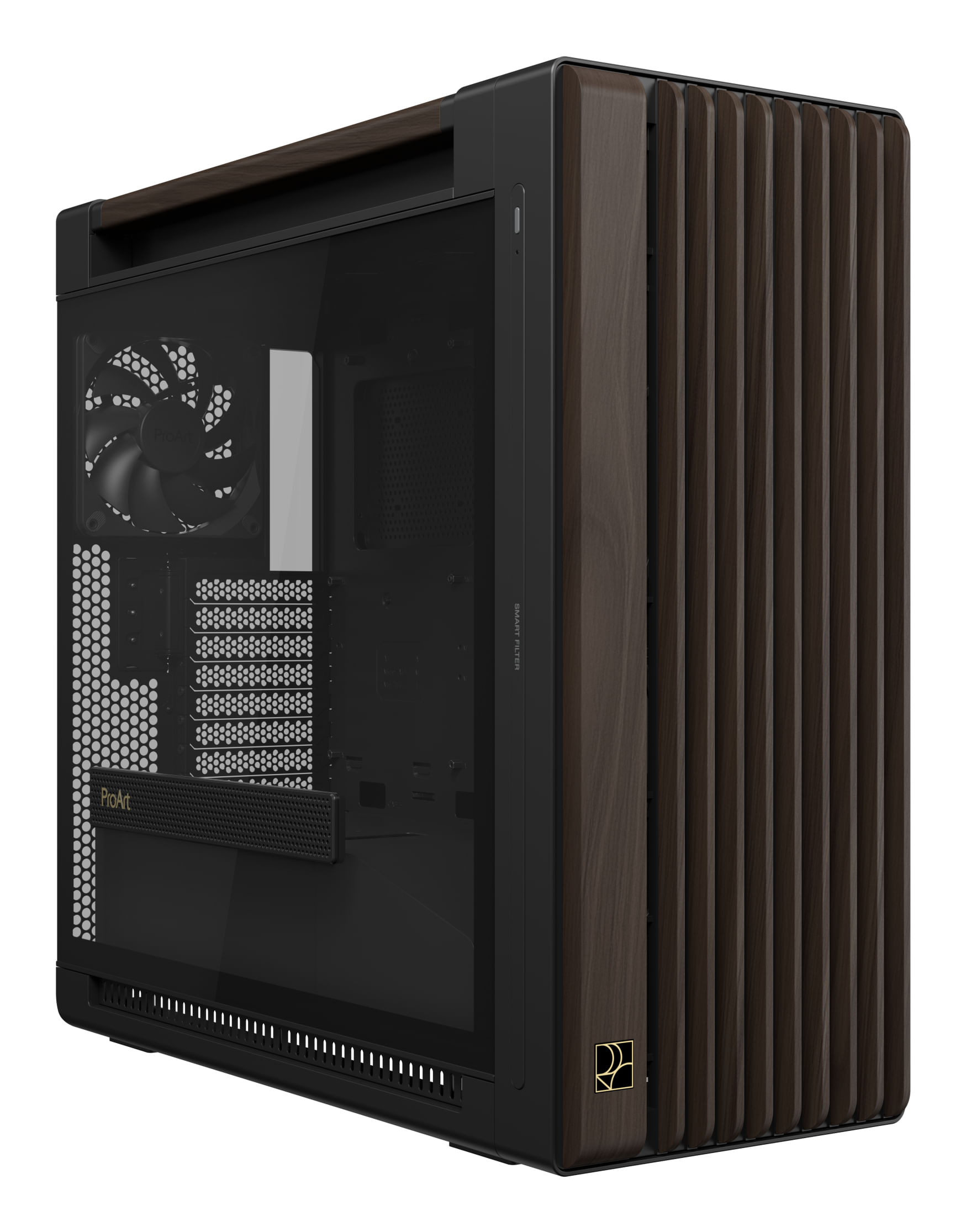 Asus ProArt PA602 Wood Edition Modern Black - Tempered Glass Panel Negro, Madera