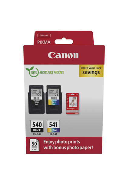 PACK COMBO CONSUMIBLES CANON PG-540/CL-541+ PAPEL