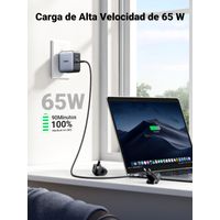 Miniatura 4 de UGREEN CARGADOR RAPIDO DE VIAJE 65W 1X USBA+2XUSBC 65W METAL