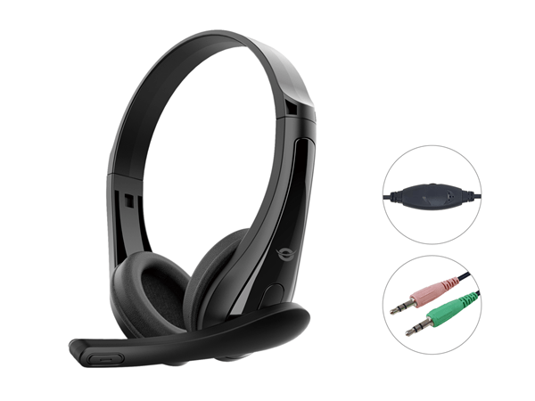 HEADSET CONCEPTRONIC POLONA06B3T JACK 3.5mm 1.8m COLOR NEGRO