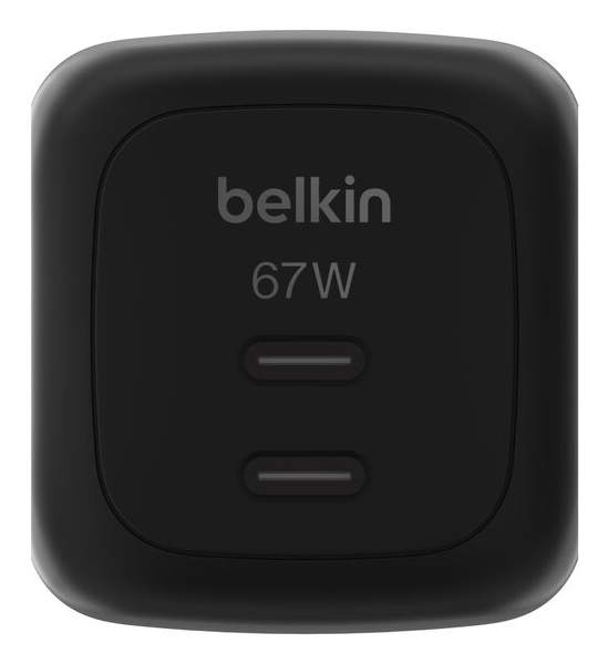 CARGADOR USB GAN BELKIN WCH020kqBK 67W 2xUSB-C PD PPS DISE??O COMPACTO COLOR NEGRO