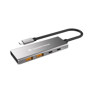 Conceptronic-HUBBIES15G-4-Port-USB-3.2-Gen-2-Hub-10Gbps-USB-C-x-2-USB-A-x-2-100W-USB-PD-Aluminum-Case