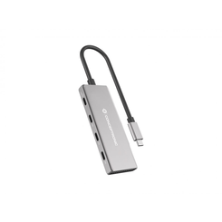 Conceptronic HUBBIES16G 4-Port USB 3.2 Gen 2 Hub, 10Gbps, USB-C x 4, 100W USB PD, Aluminum Case