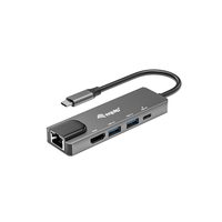 Miniatura 1 de ADAPTADOR USB-C 5EN1 EQUIP HDMI 4K USB-C  DATOS  USB-A 5GB/S X2  USB-C CARGA MAX 100W RJ45 GIGABIT