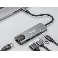 Miniatura 5 de ADAPTADOR USB-C 5EN1 EQUIP HDMI 4K USB-C  DATOS  USB-A 5GB/S X2  USB-C CARGA MAX 100W RJ45 GIGABIT