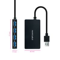 Miniatura 3 de HUB NANO CABLE USB3.0 4PTOS USB-A/M - USB3.0/H 15CM NEGRO