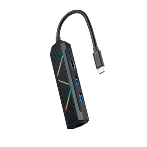 HUB-NANO-CABLE-USB-C-CONVERSOR-USB-C-A-2XUSB-A--USB-C-PD--HDMI--RJ45-15CM-NEGRO