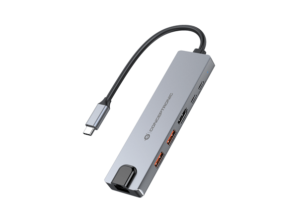 DOCKING USB-C 6-in-1 CONCEPTRONIC 1xHDMI 4K 2xUSB-A 3.1 1xUSB-C 2xUSB-C PD140W 1xRJ45 GIGA