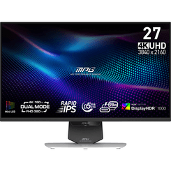 MSI MONITOR MPG 274URDFW E16M. 27" RAPID IPS PLANO. 3840X2160 . UHD:160HZ, FHD:320HZ. BLANCO