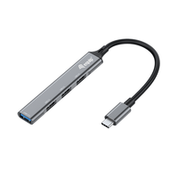 Miniatura 1 de HUB USB-C EQUIP LIFE USB  1 PUERTO USB 3.0 3 PUERTOS USB 2.0 CARCASA ALUMINIO